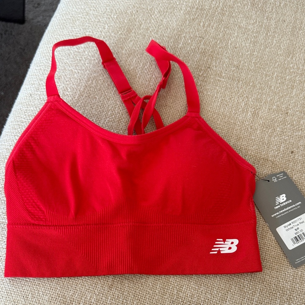 New Balance Vibrant Red Sports Bra